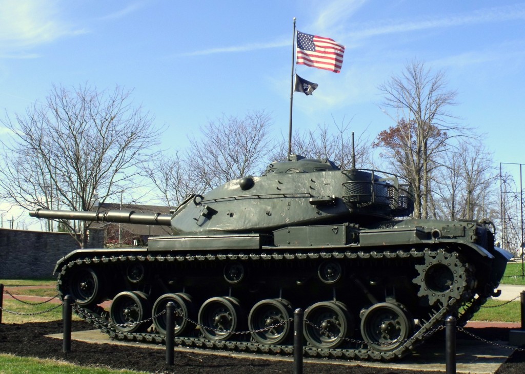Tank with US flag