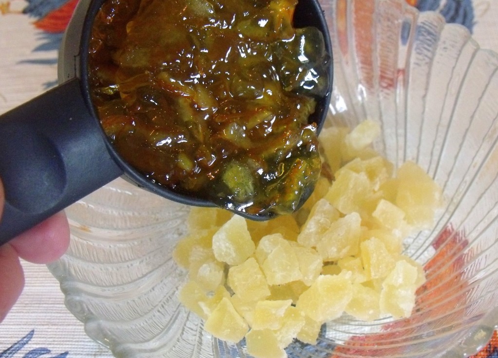 Marmalade and diced pineapple