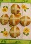 Hot Cross Buns Displayed In A Cross