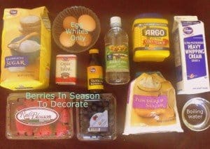 Ingredients for Pavlova