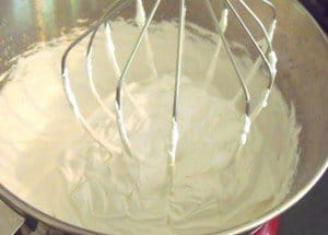 Beaten egg white mixture for pavlova