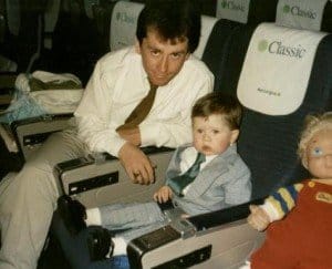 Young Damien On An Aer Lingus Flight To Ireland