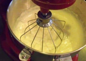 Beaten egg and sugar mixture