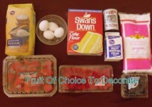 Ingredients for Irish Fruit and Cream Flan