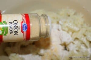 Adding onion powder to potato cakes