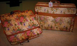 Two Suitcases - Tapestry Suitcases Of The 1980's