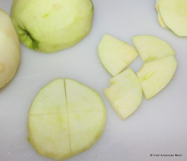 Slicing apples for Kerry Apple Cake