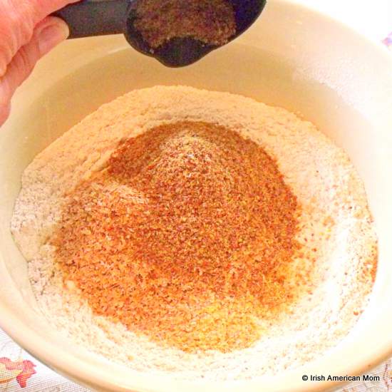 Wheat Germ, Wheat Bran and Flaxseed being used for Irish brown soda bread | Irish American Mom Wheat Germ, Wheat Bran and Flaxseed being used for Irish brown soda bread