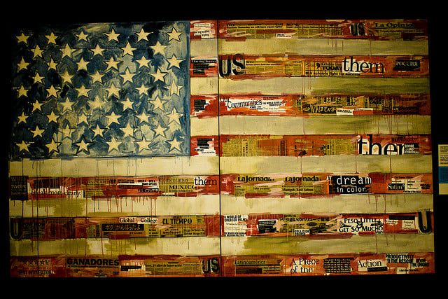 Them and US flag