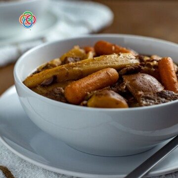 Irish Guinness beef stew | Irish American Mom Bowl of beef stew