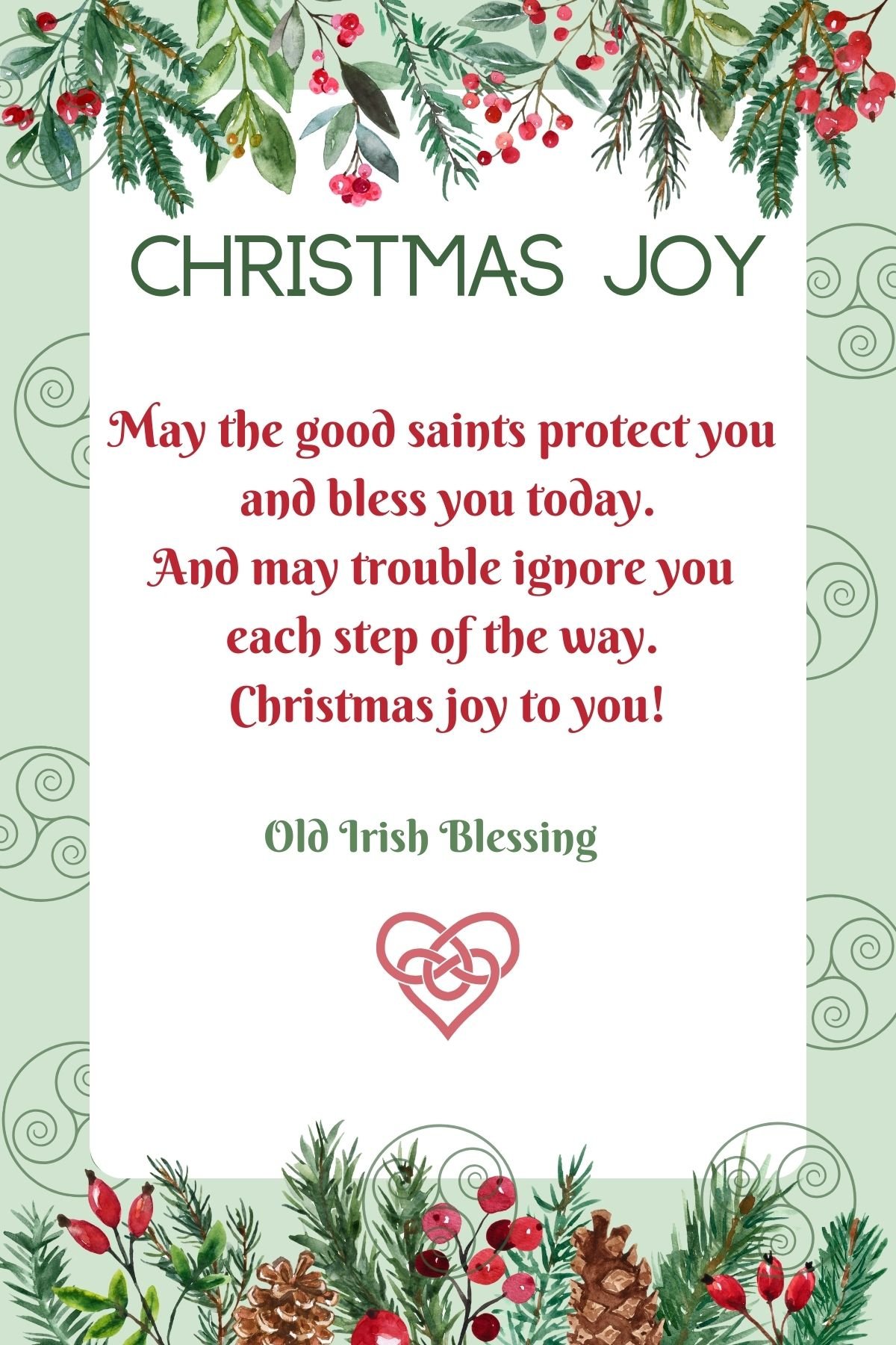 Text graphic with Christmas holly