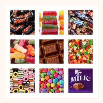 Collage of candy images