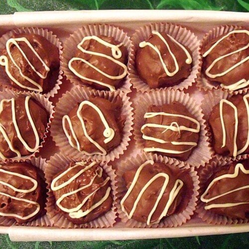 Chocolate truffles in a gift box