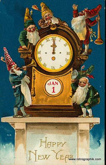 New Year Midnight Clock | Irish American Mom A clock sitting on top of a wooden table