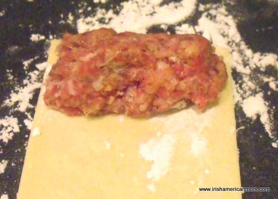 Sausage meat on puff pastry | Irish American Mom Sausage meat on puff pastry