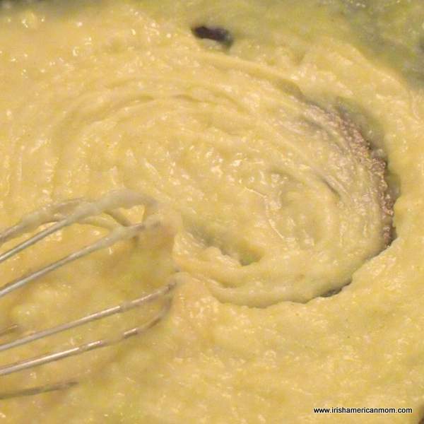 Whisking roux and chicken stock | Irish American Mom Whisking roux and chicken stock