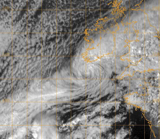 Tropical storm on a weather chart