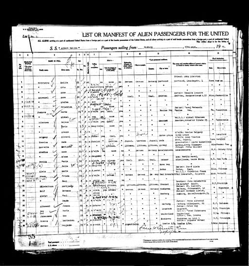 Ship's manifest