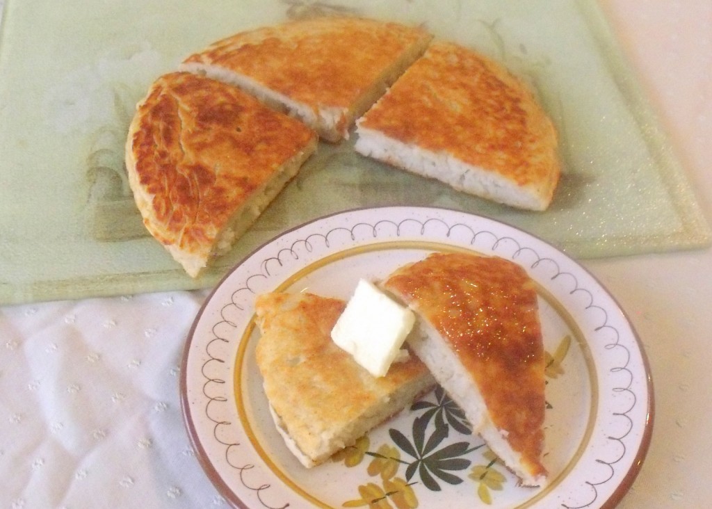 Boxty Cut In Farls A boxty potato pancake cut into farls on a plate