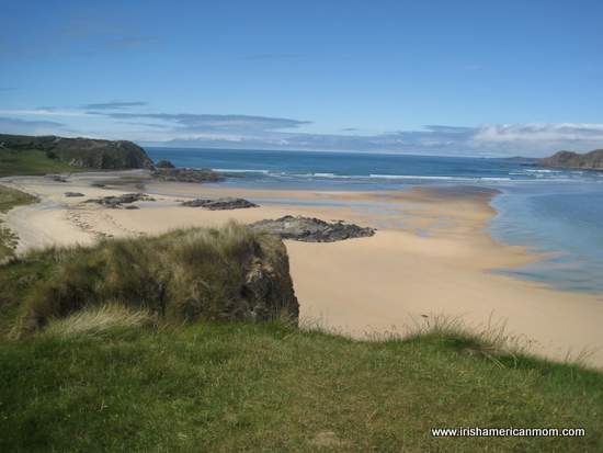 Doagh Strand, County Donegal, Ireland | Irish American Mom Sandy shoreline