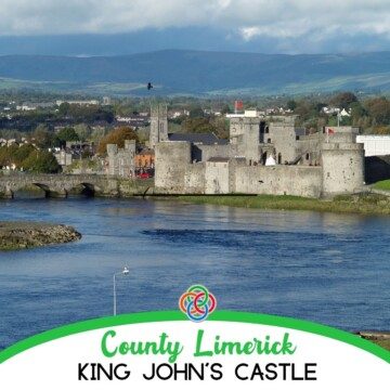 Castle on a river with text banner