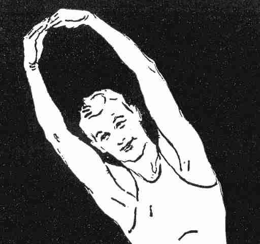 Sketch of a man stretching