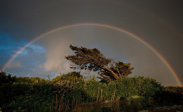 Rainbow at Ballyheige County Kerry in Ireland | Irish American Mom Rainbow over trees