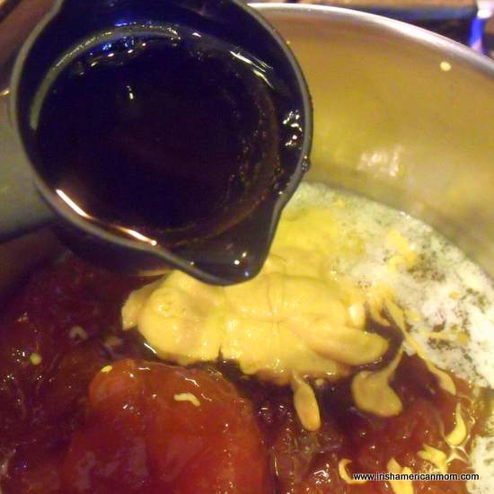 Adding apple cider vinegar to glaze | Irish American Mom Adding apple cider vinegar to glaze