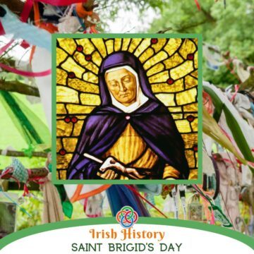 Image of a nun highlighted by rags plus a text banner