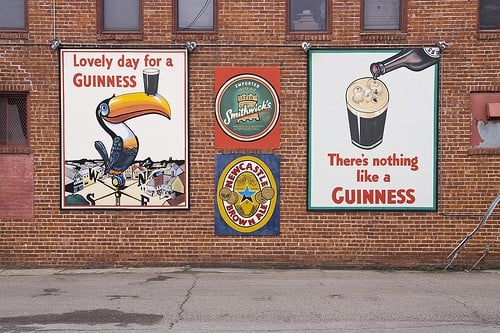 Beer advertising on a wall