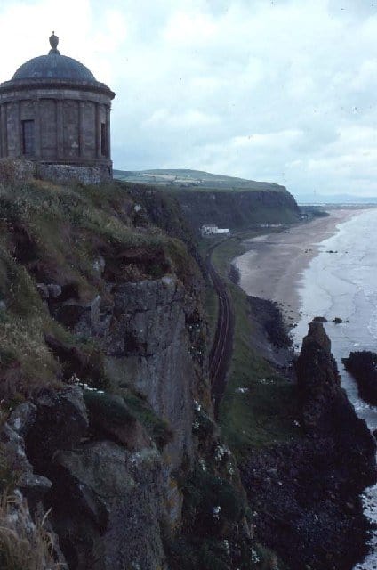 Mussenden Temple in Downhill County Derry | Irish American Mom Temple build on a cliff over a beach