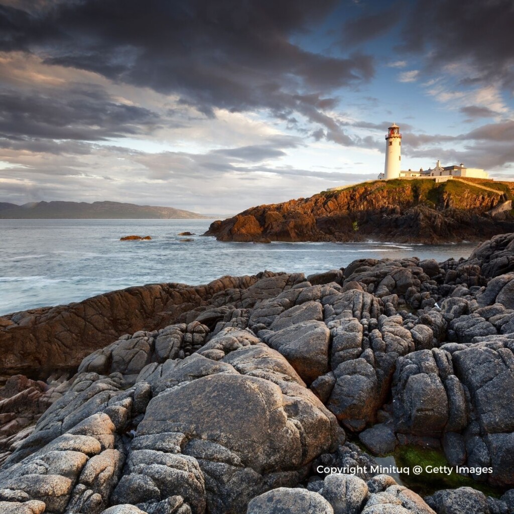 Lighthouse on a rocky promontory