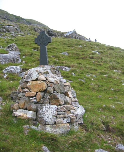 Station of the Cross on the Western Way in Ireland | Irish American Mom Stone cross on a mountain side