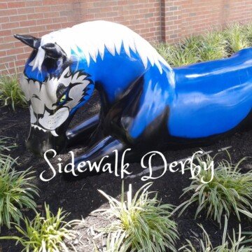 Painted horse with text overlay