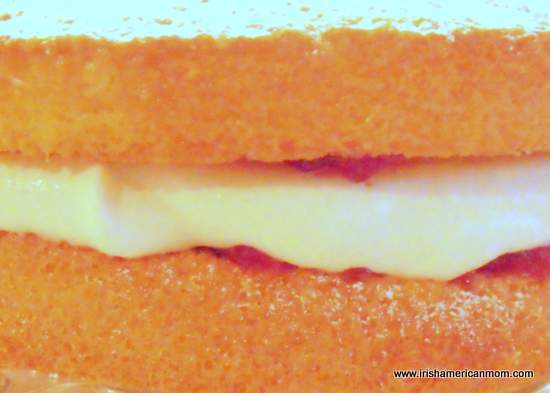 Jam and cream sponge