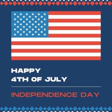 American flag with text