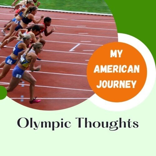 Sprinters on a track with text overlays