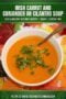 Single-image Celtic-styled poster of Irish carrot and coriander soup in a rustic bowl, featuring green banners with cream typography with amber highlights.