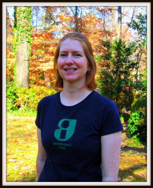 Guaranteed Irish T-Shirt Worn By An Irish Woman | Irish American Mom A person posing for the camera