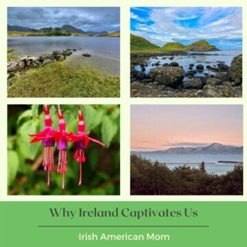 Four photo collage of scenery in Ireland with text banner