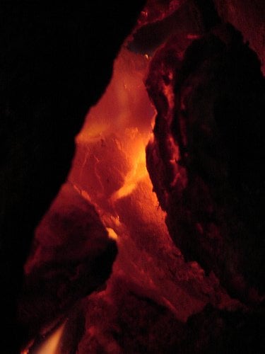 A turf fire burning