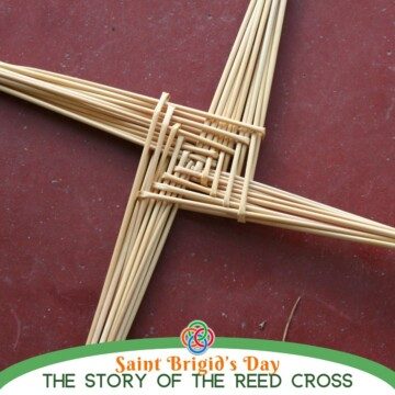 Reed cross with text banner