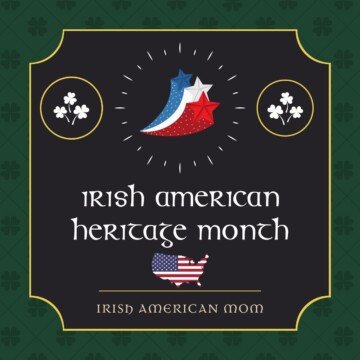 Graphic with text and shamrock symbols