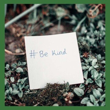 Script on a notelet set in vegetation