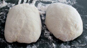 Two balls of Irish potato bread dough