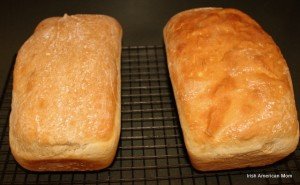 golden crusts on two loaves of Irish potato bread