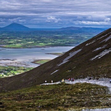 A pilgrim path on the side of a mountain