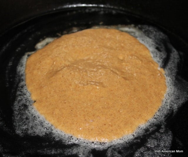 Cooking a pumpkin pancake | Irish American Mom Cooking a pumpkin pancake