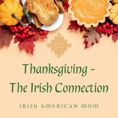 Text beneath a border of fall leaves, pumpkin, turkey and pie
