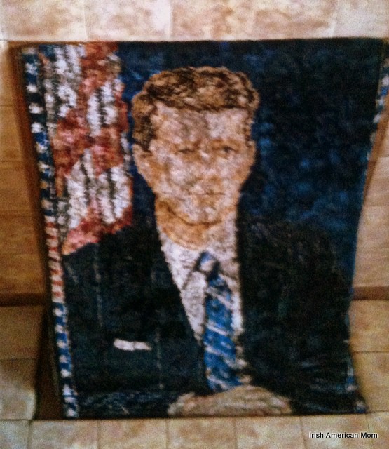 tapestry rug image of John Fitzgerald Kennedy | Irish American Mom A tapestry of a man in a suit and tie
